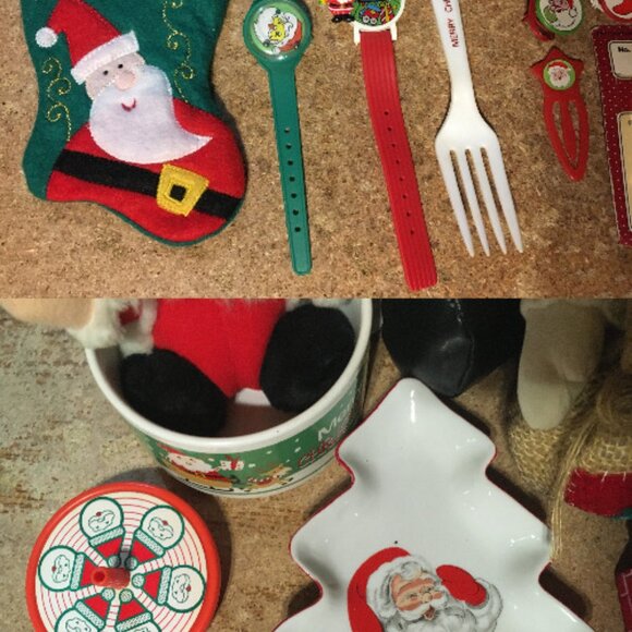 CHRISTMAS SANTA CLAUS LOT PLUSH WIND UP TOYS CHIMNEY FINGER PUPPET MINI FIGURE - Picture 2 of 10